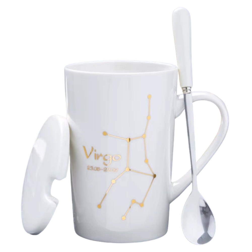 Set cadou cana ceramica, culoare Alb, Fecioara [1]