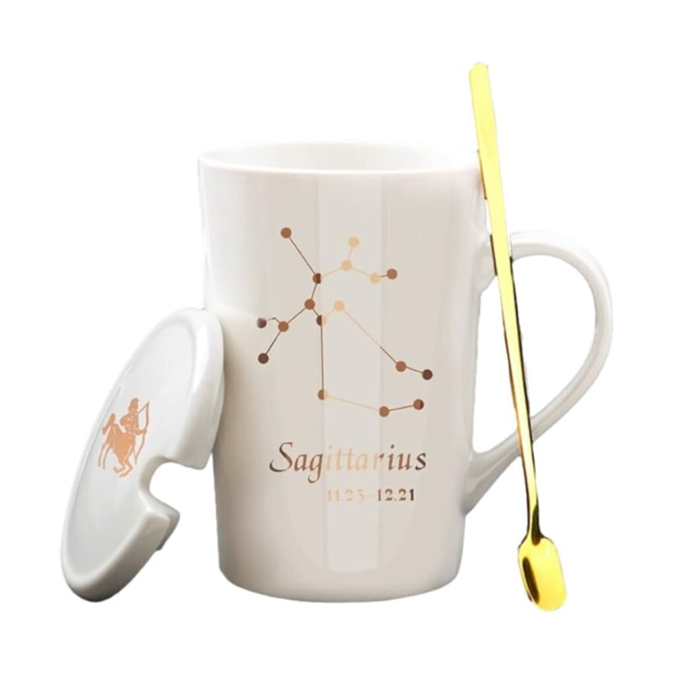 Set cadou cana ceramica, culoare Alb, Sagetator [1]