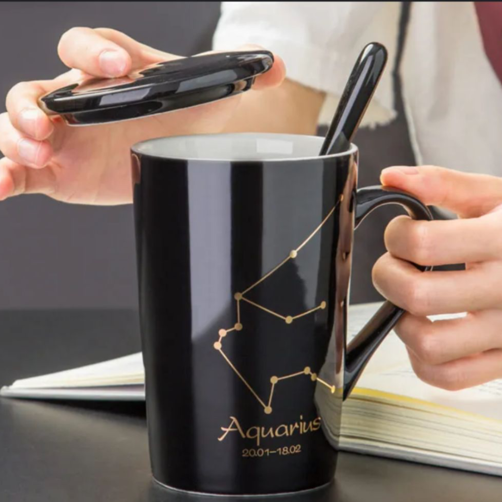 Set cadou cana ceramica, culoare Negru, Varsator [2]