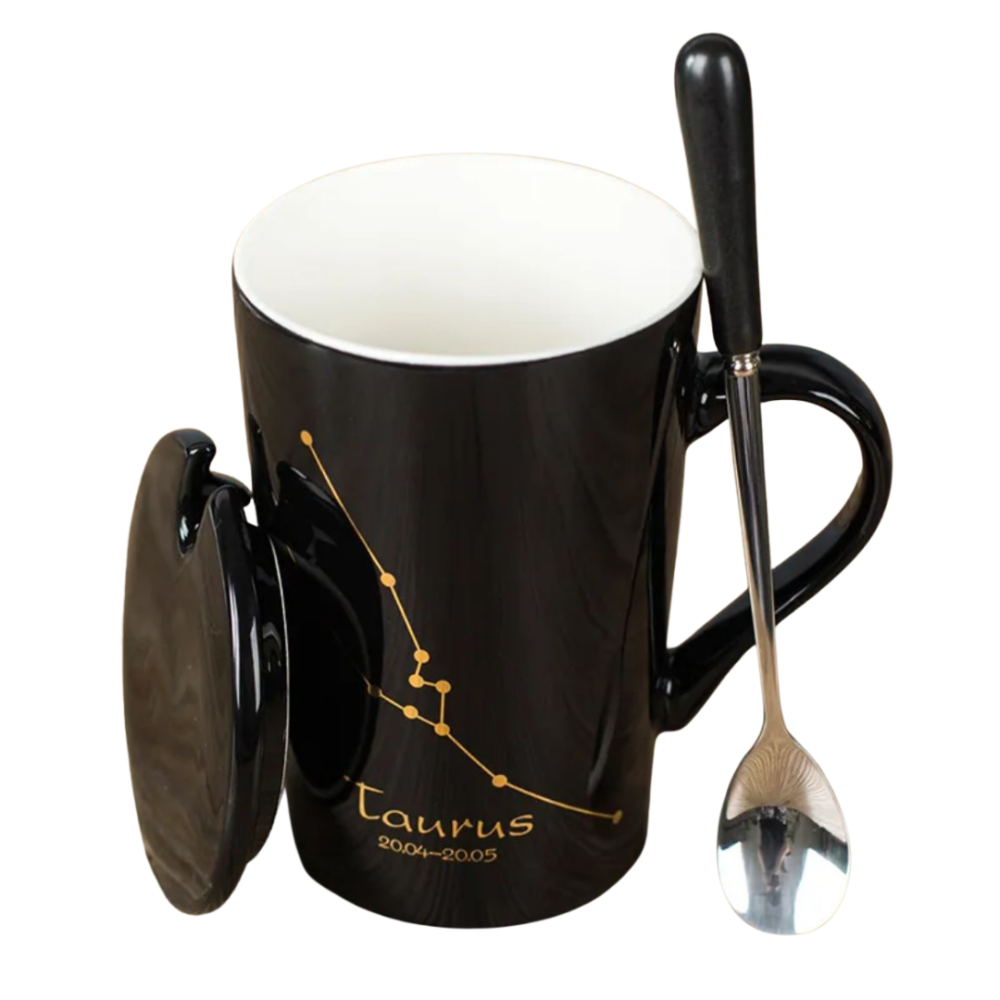 Set cadou cana ceramica, culoare Negru, Taur [3]