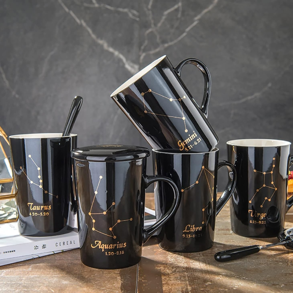 Set cadou cana ceramica, culoare Negru, Leu [4]