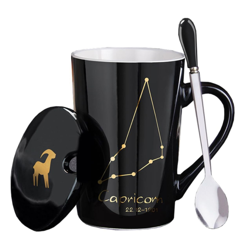 Set cadou cana ceramica, culoare Negru, Capricorn [1]