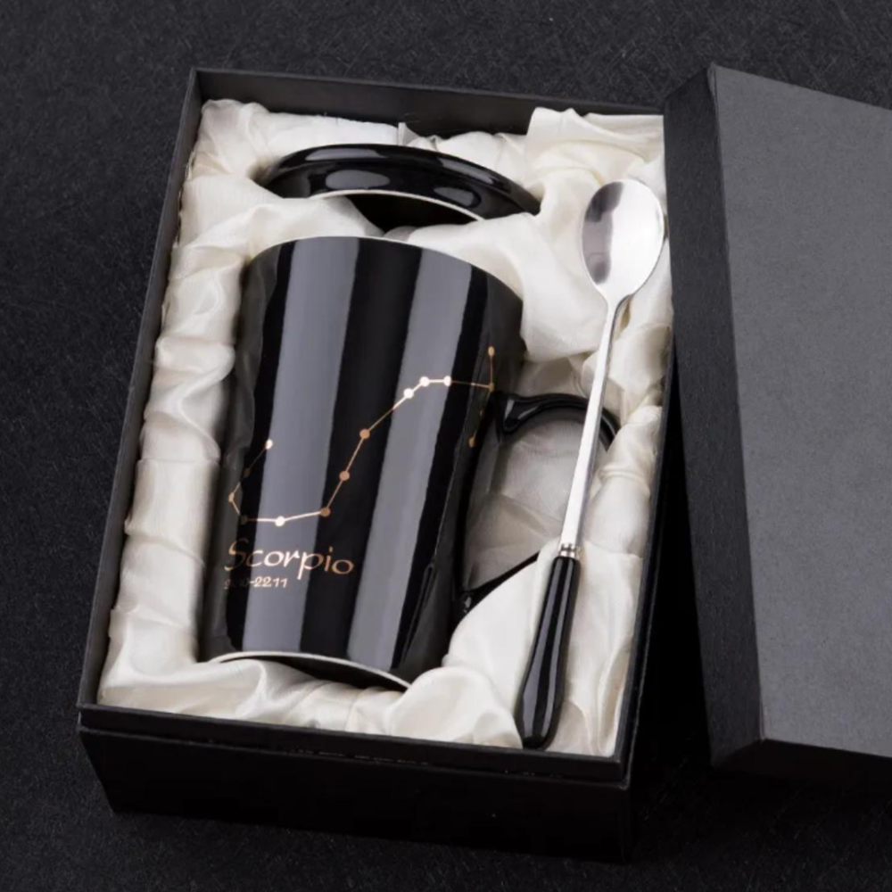 Set cadou cana ceramica, culoare Negru, Scorpion [2]