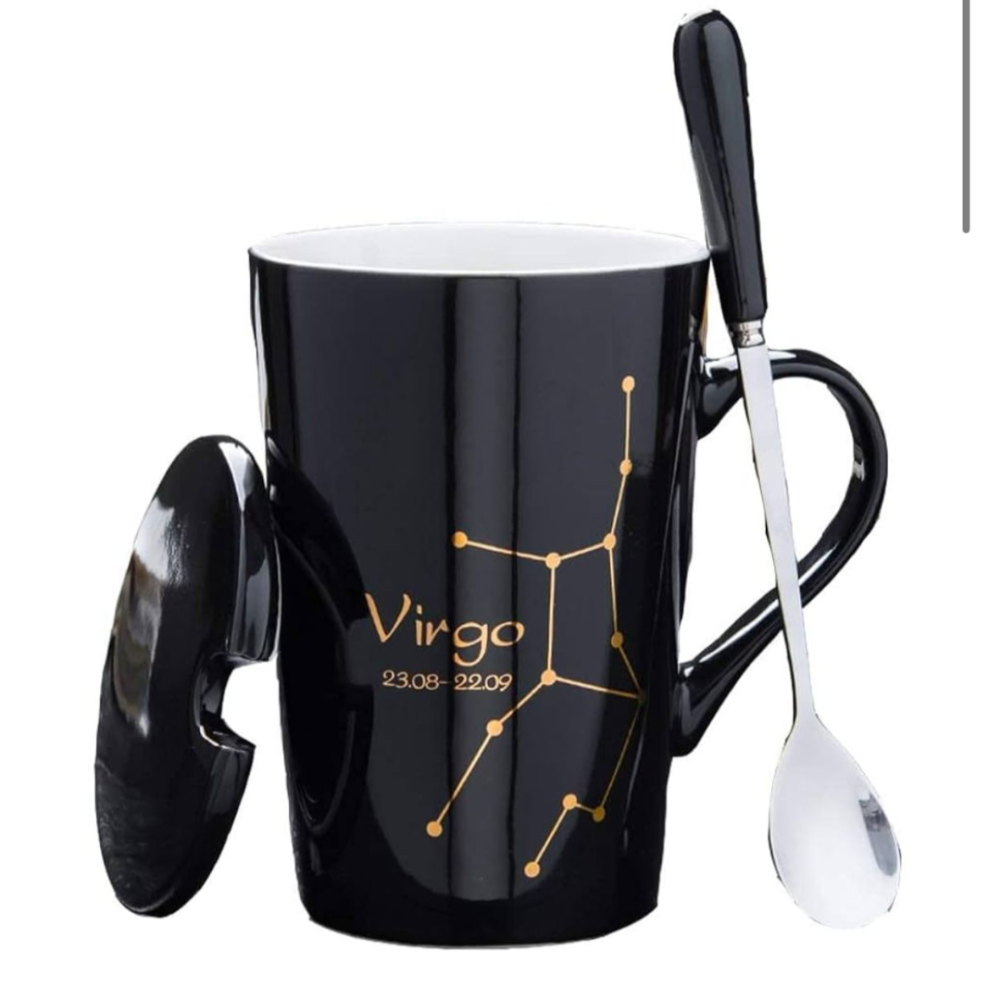 Set cadou cana ceramica, culoare Negru, Fecioara [1]