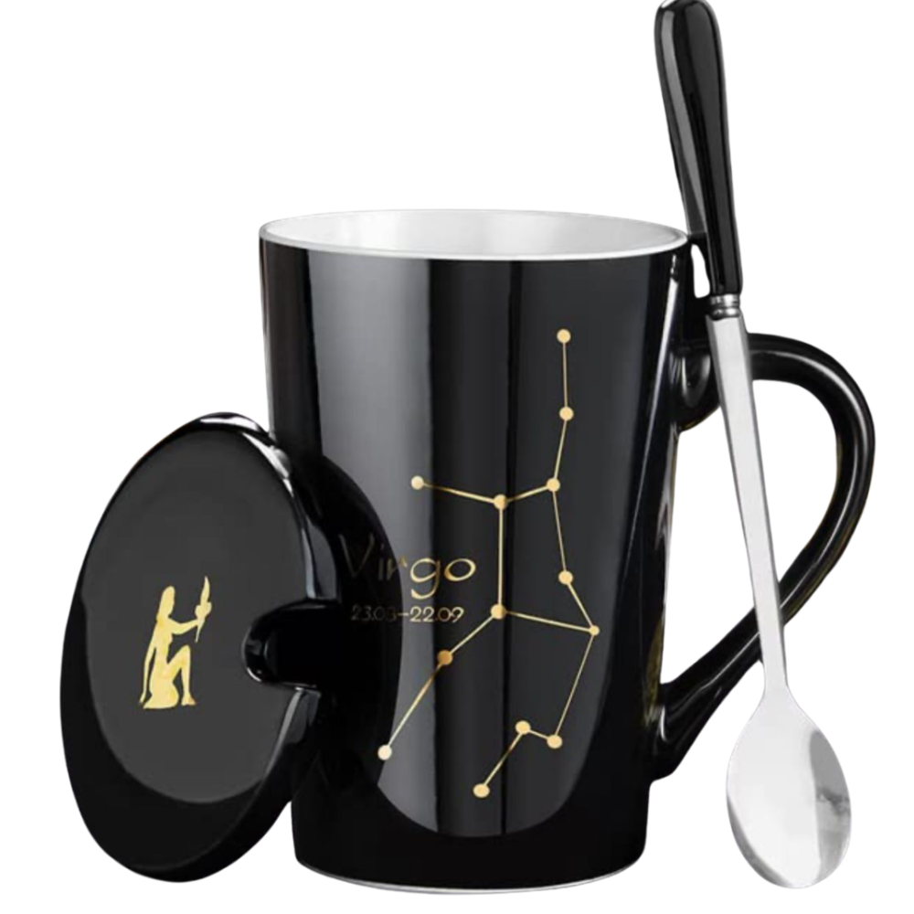 Set cadou cana ceramica, culoare Negru, Fecioara [3]