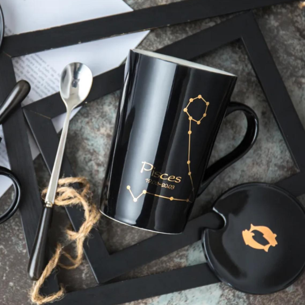 Set cadou cana ceramica, culoare Negru, Pesti [2]