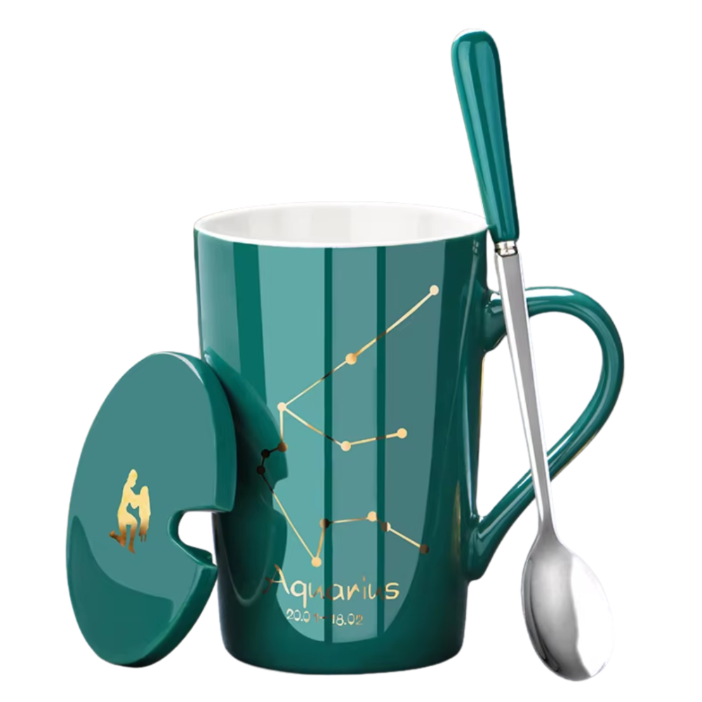 Set cadou cana ceramica, culoare Verde, Varsator [3]