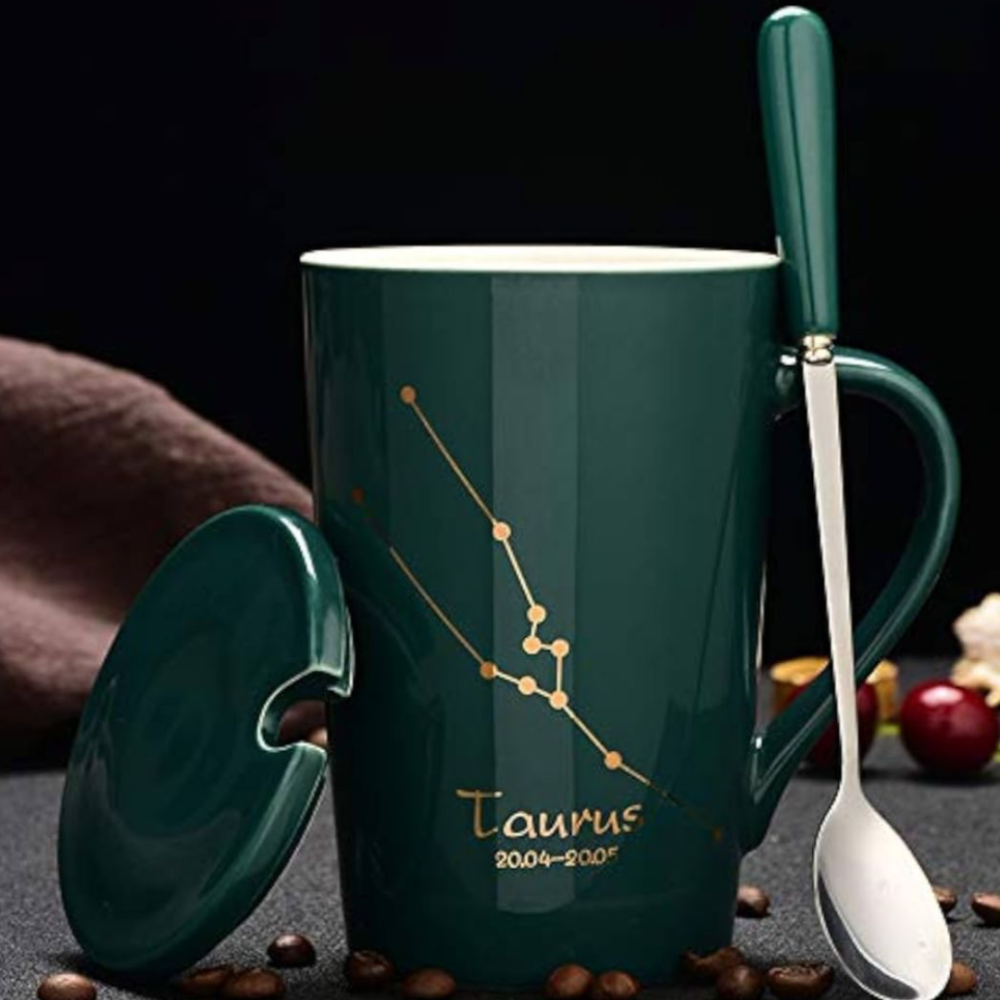 Set cadou cana ceramica, culoare Verde, Taur [2]