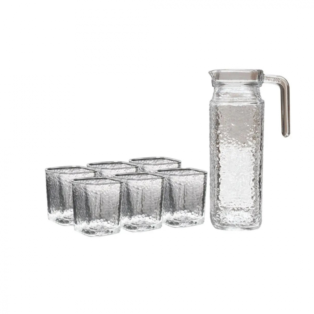Set cană cu 6 pahare pentru apă, limonadă, băuturi răcoritoare [1]