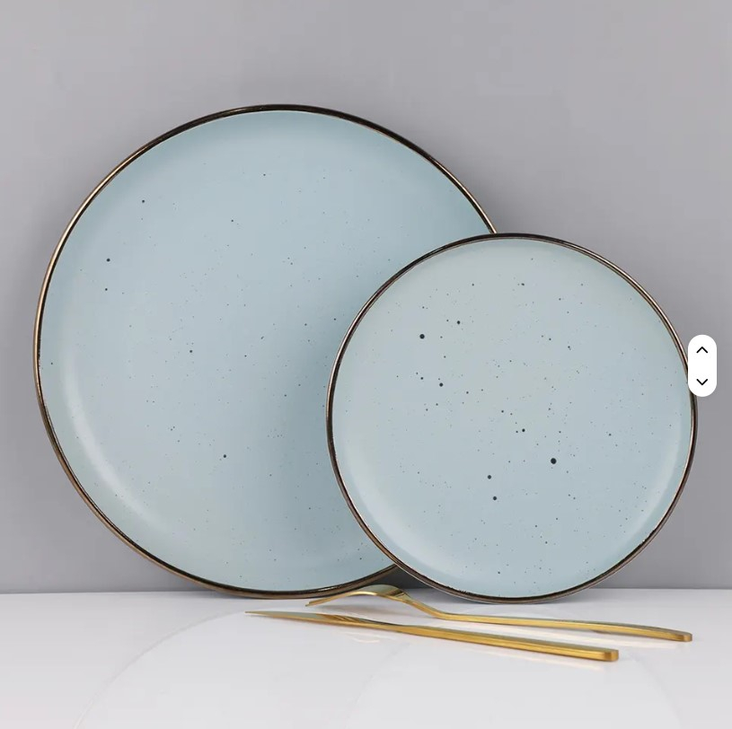 Set de masa din ceramica, 16 piese, 2 farfurii + 2 boluri, Bleu [3]
