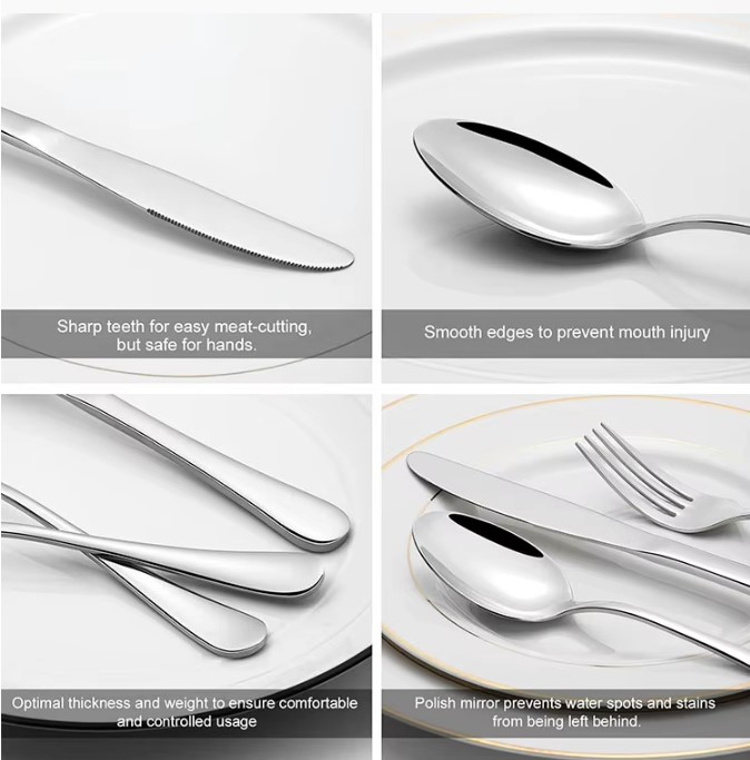 Set de tacamuri, 4 piese inox, Argintiu [2]