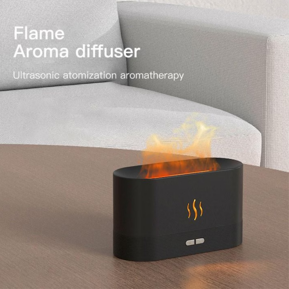 Set difuzor aromaterapie și sticluțe esență, model dreptunghiular, negru [6]