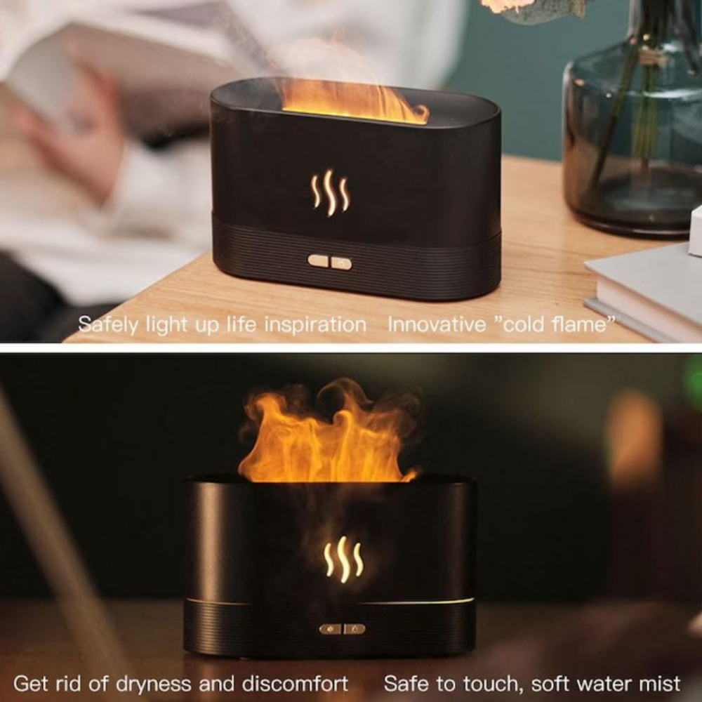 Set difuzor aromaterapie și sticluțe esență, model dreptunghiular, negru [5]