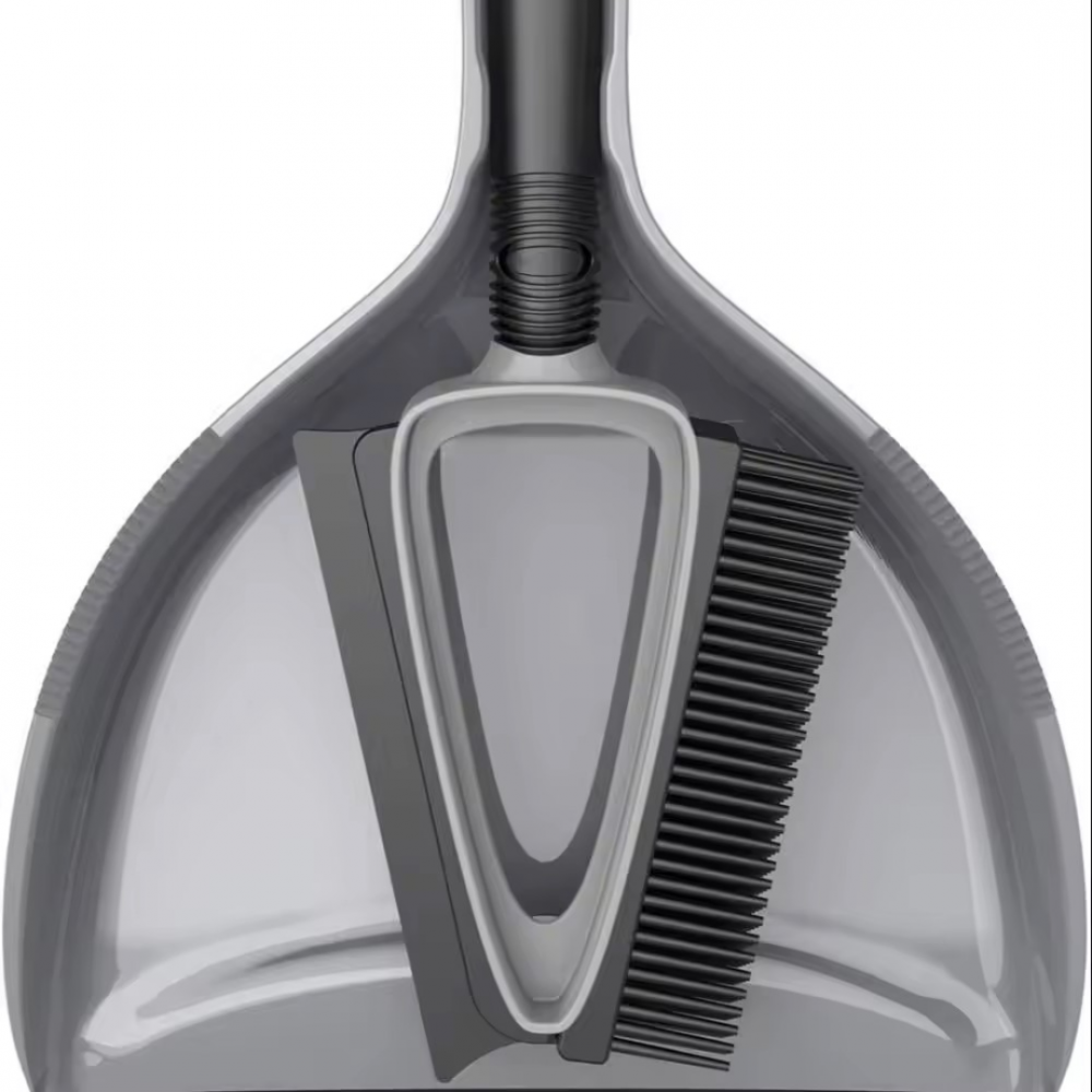 Set făraș și perie cu racletă și peri moi din silicon, gri [6]