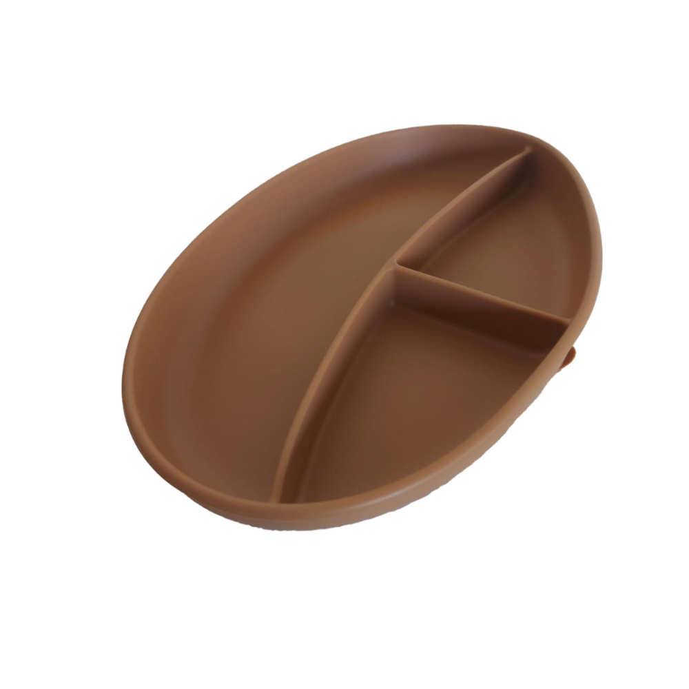 Set Hranire Bebe din Silicon, Maro [5]