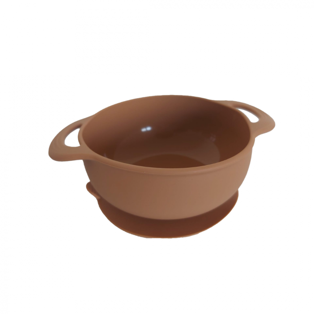 Set Hranire Bebe din Silicon, Maro [4]