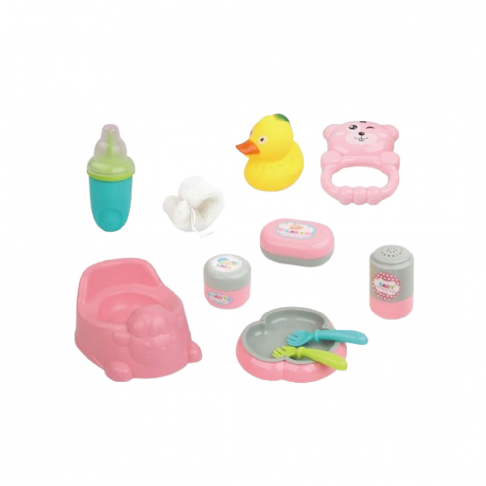 Set păpușă bebeluș 35 cm cu cădiță și accesorii de baie pentru copii [6]