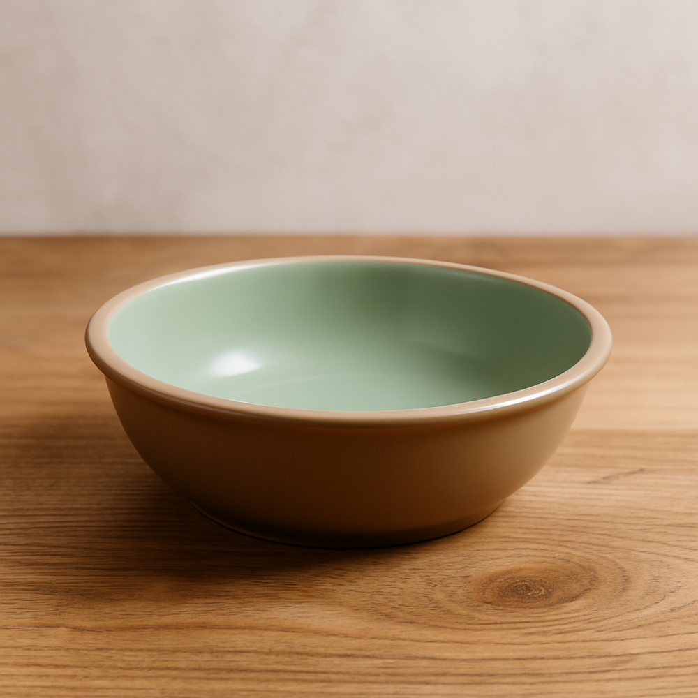 Set vesela 12 piese, pentru 4 persoane, Ceramica, design modern, culoare Bej, vernil [8]