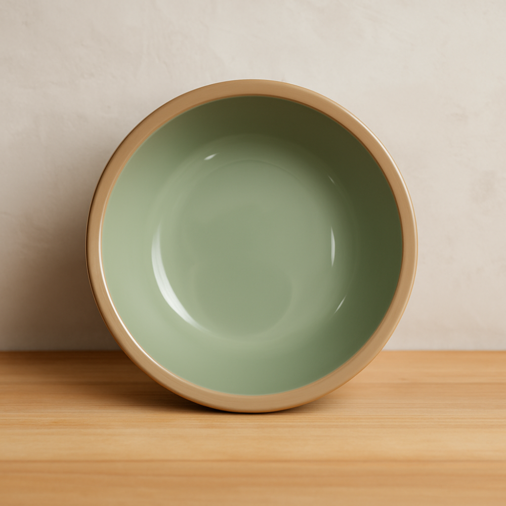 Set vesela 12 piese, pentru 4 persoane, Ceramica, design modern, culoare Bej, vernil [6]