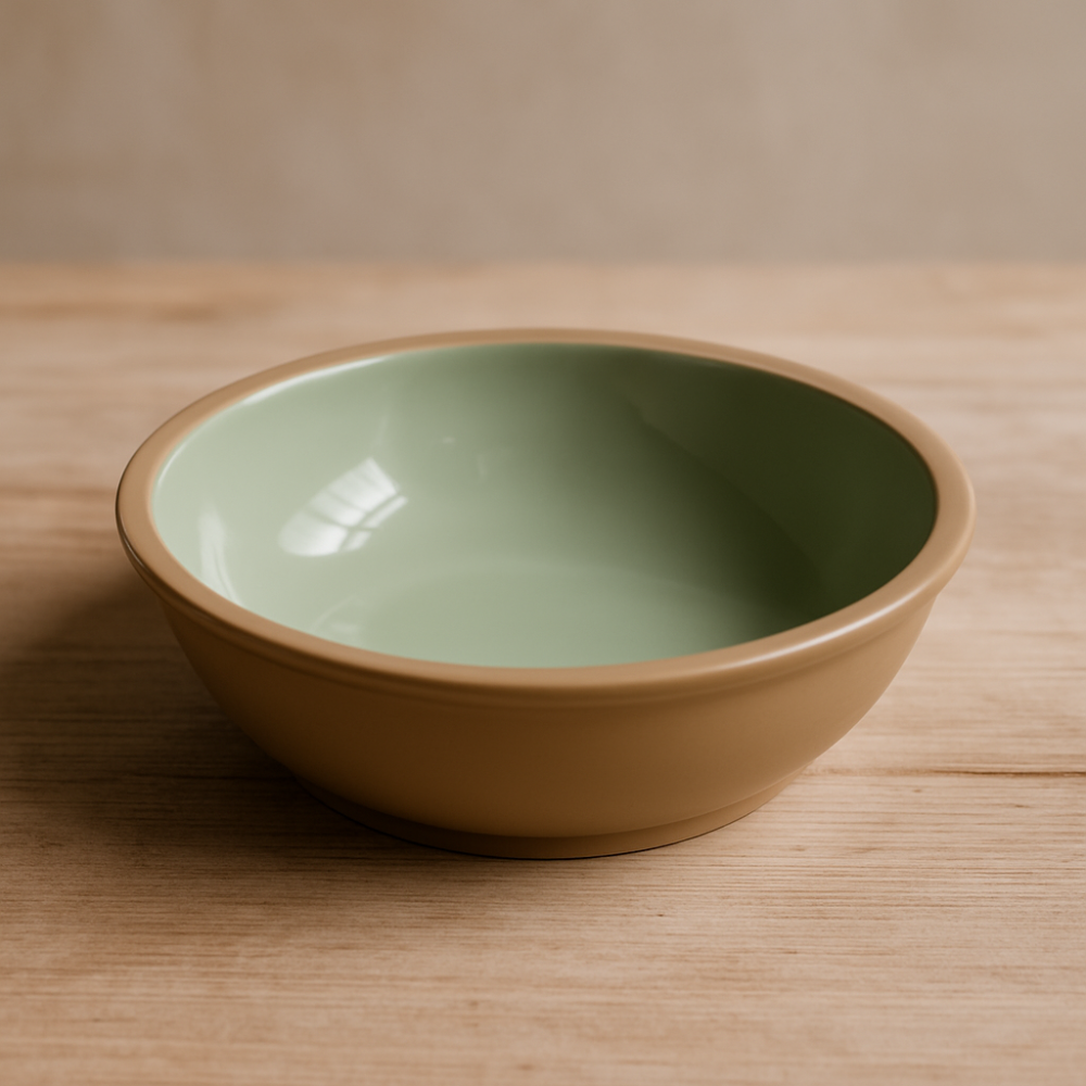 Set vesela 12 piese, pentru 4 persoane, Ceramica, design modern, culoare Bej, vernil [4]