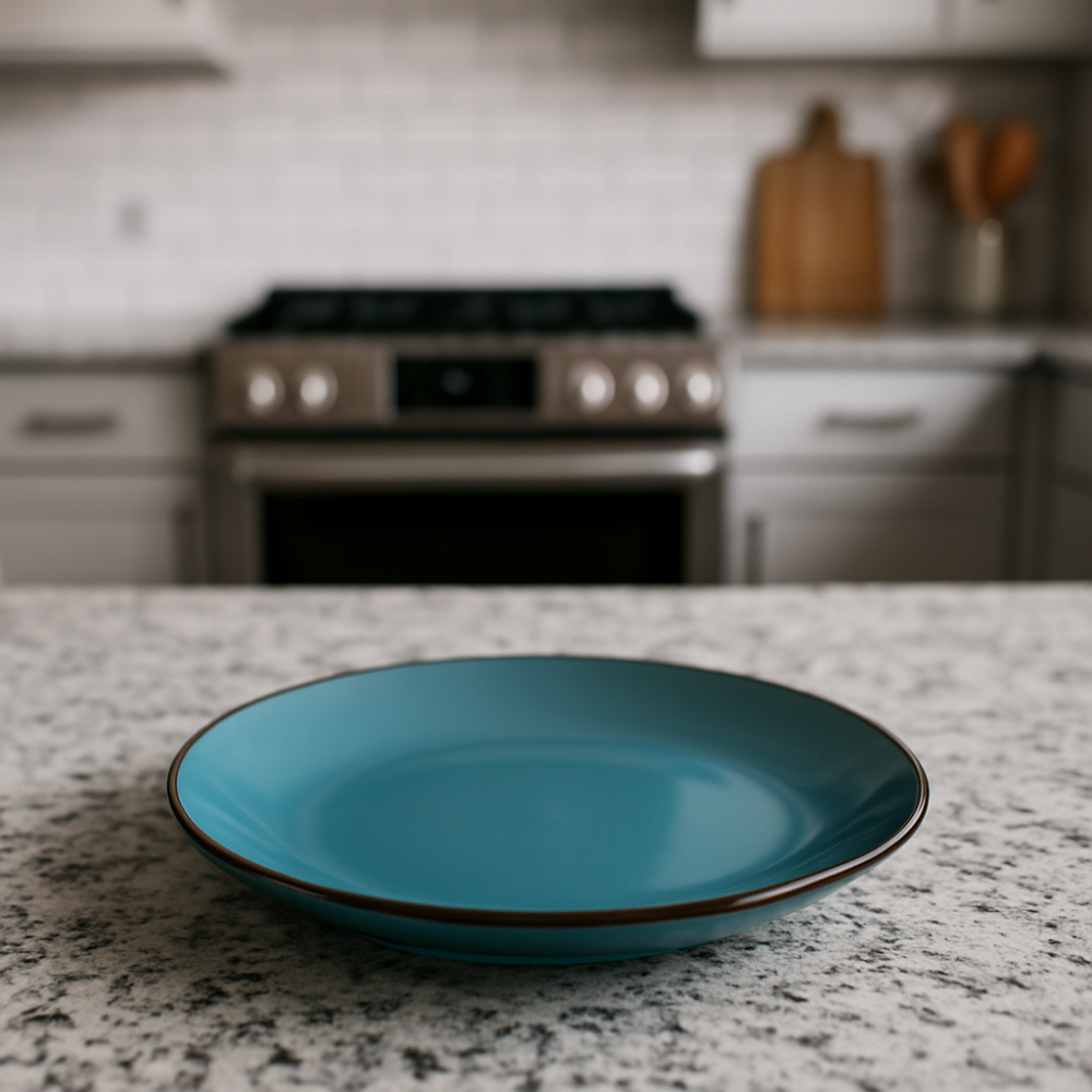 Set vesela 12 piese, pentru 4 persoane, Ceramica, design modern, culoare Bleu ciel [5]