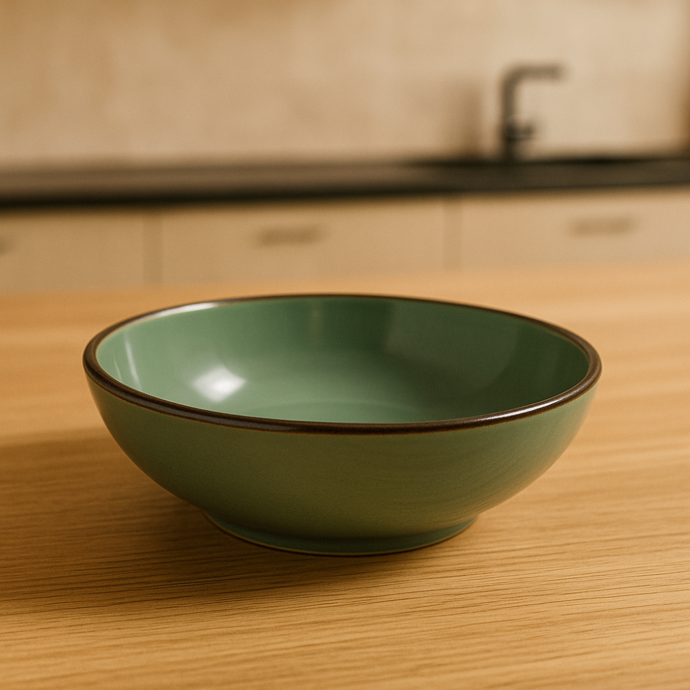 Set vesela 12 piese, pentru 4 persoane, Ceramica, design modern, culoare Verde [4]