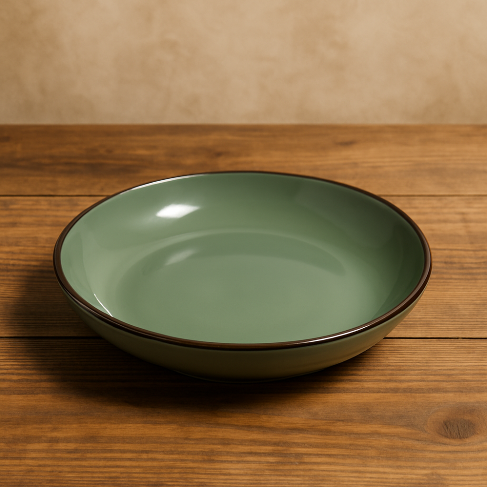 Set vesela 12 piese, pentru 4 persoane, Ceramica, design modern, culoare Verde [6]