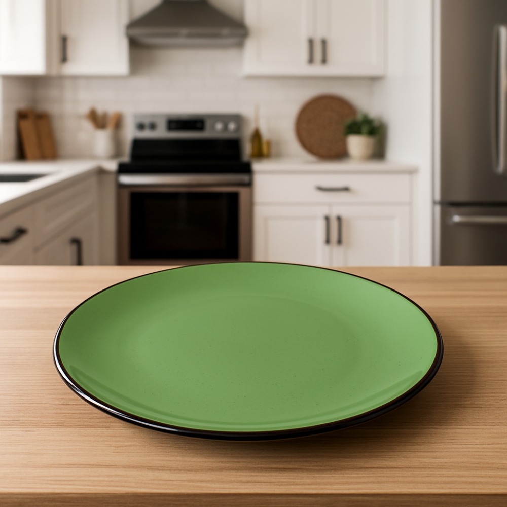 Set vesela 16 piese pentru 4 persoane, Ceramica, design modern, culoare Verde, Bleu [4]