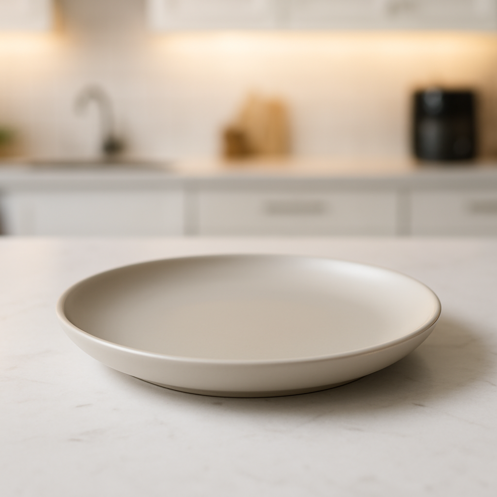 Set vesela 17 piese, pentru 4 persoane, Ceramica, design modern, culoare Alb [7]