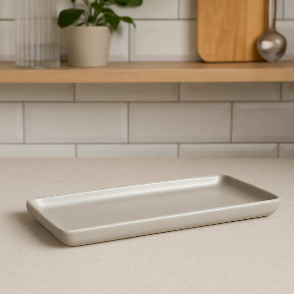 Set vesela 17 piese, pentru 4 persoane, Ceramica, design modern, culoare Alb [3]