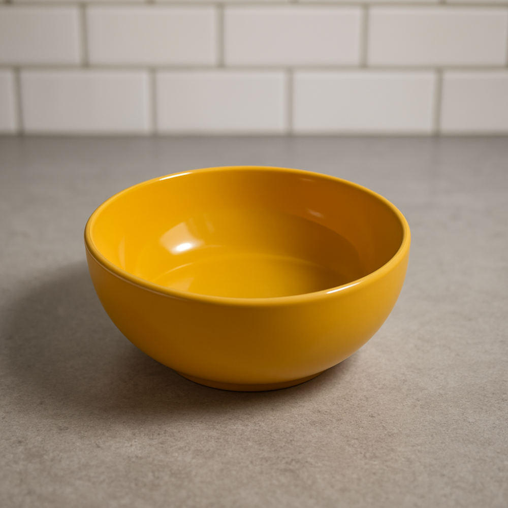 Set vesela 18 piese, pentru 6 persoane, Ceramica, design modern, culoare Galben [6]