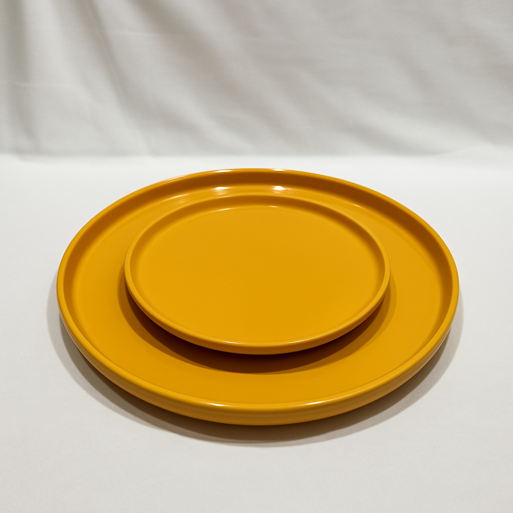 Set vesela 18 piese, pentru 6 persoane, Ceramica, design modern, culoare Galben [2]