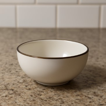 Set vesela ceramica 16 piese, Alb cu margine argintie, 26.5x20cm farfurie, 20cm bol pentru supa [2]