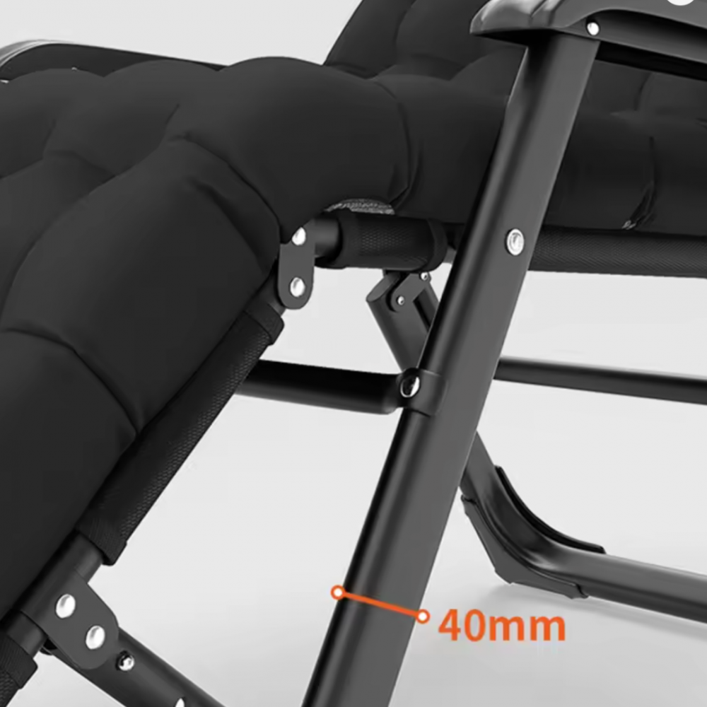 Sezlong/Scaun pliant pentru gradina/plaja/terasa, gravitatie zero, cu tetiere, 178x52 cm intins, Negru [5]