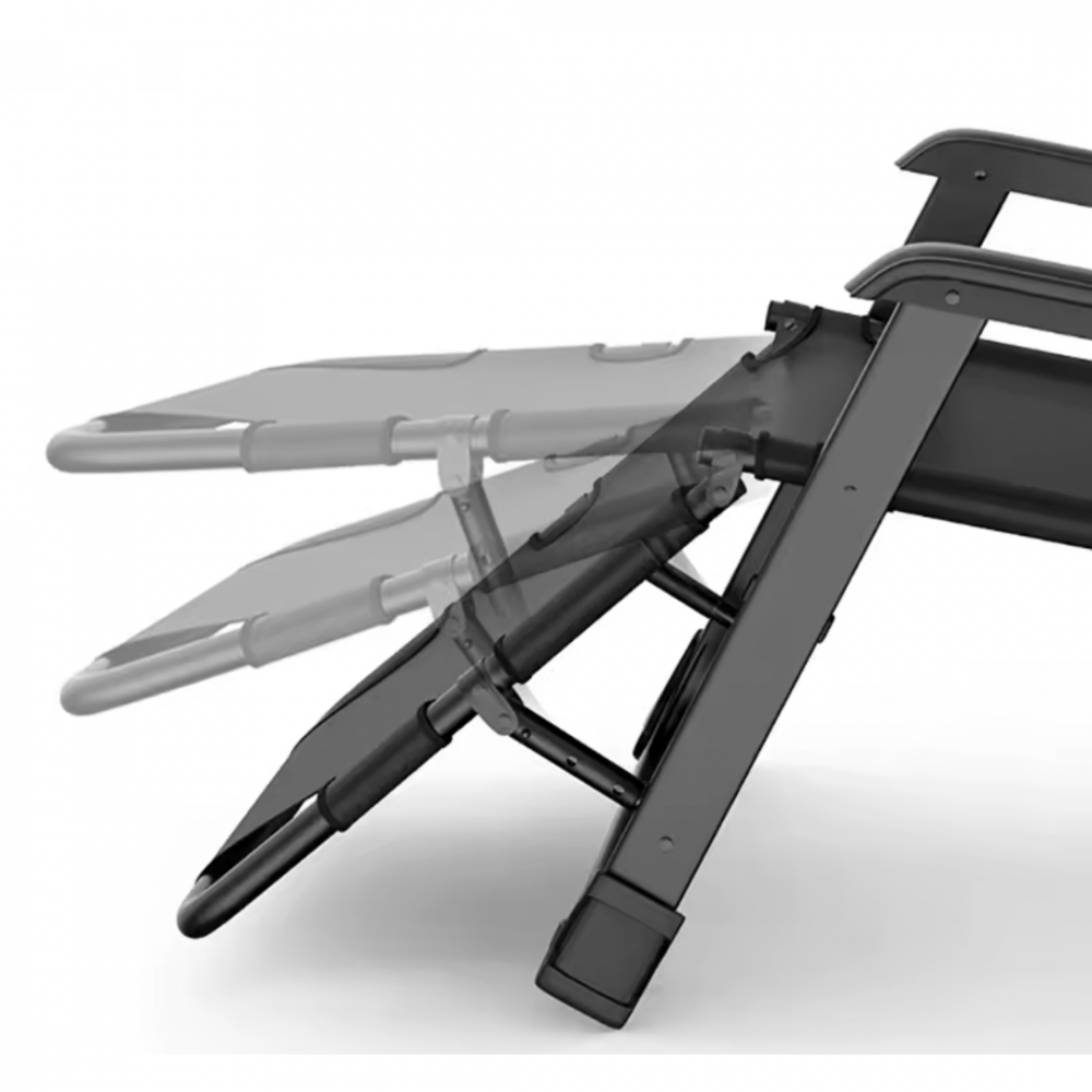 Sezlong/Scaun pliant pentru gradina/plaja/terasa, gravitatie zero, cu tetiere, 178x52 cm intins, Negru [6]