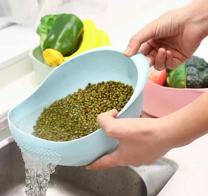 SIta pentru orez, spalat fructe si legume, Bleu [3]