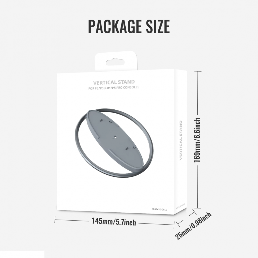 Stand vertical pentru PS5/PS5 Slim/PS5 Pro,  usor de instalat, stabil, Gri [11]