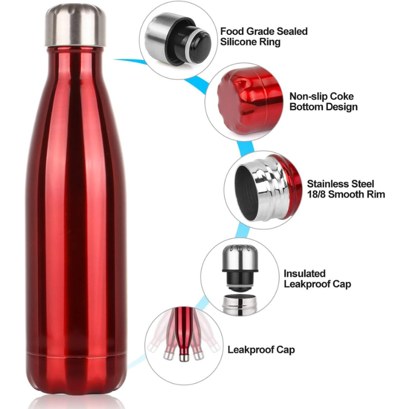 Sticlă Termos, 500 ml, Roșu [2]