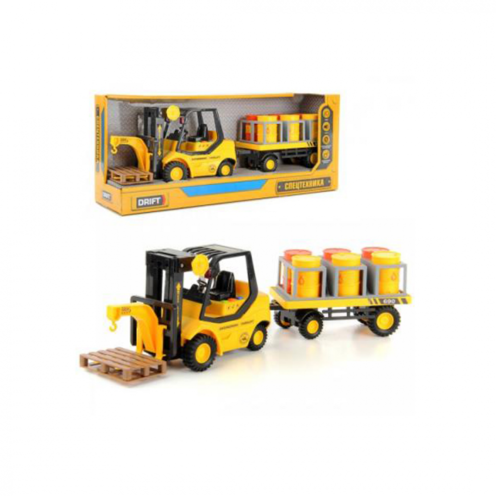 Stivuitor cu remorcă încărcată cu butoaie, scară 1:16 [3]