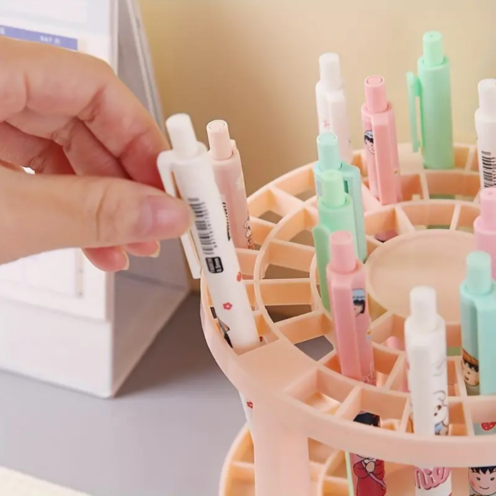 Suport de 49 pensule cosmetice, Roz [4]