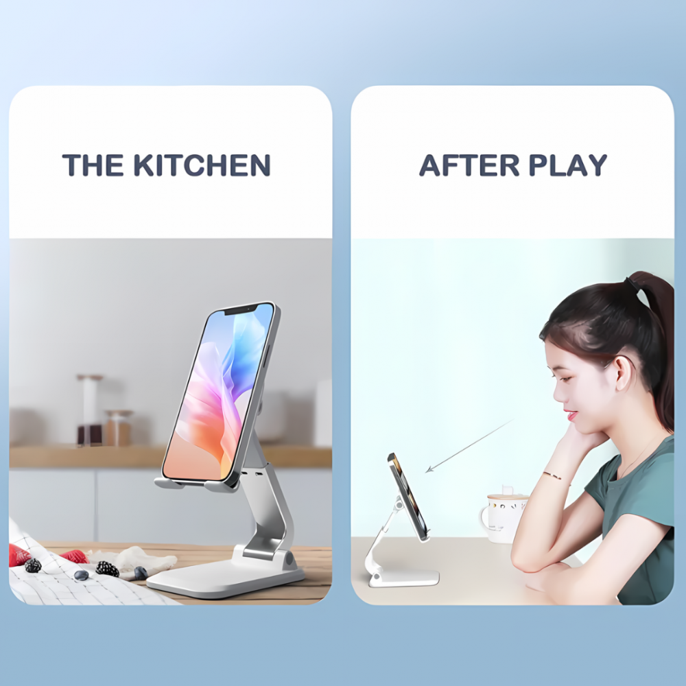 Suport reglabil telefon/tabletă, alb [3]