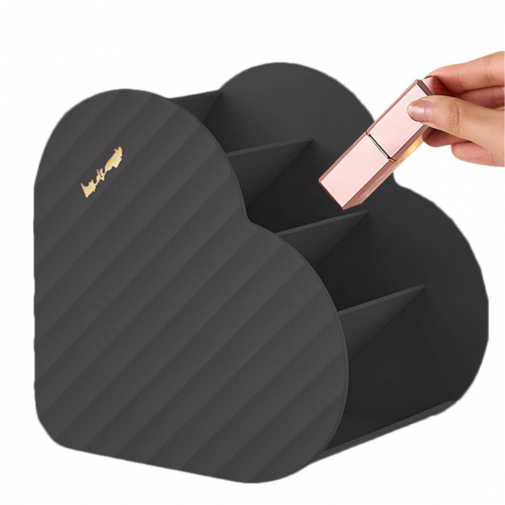 Suport pensule machiaj inimă, Negru [4]