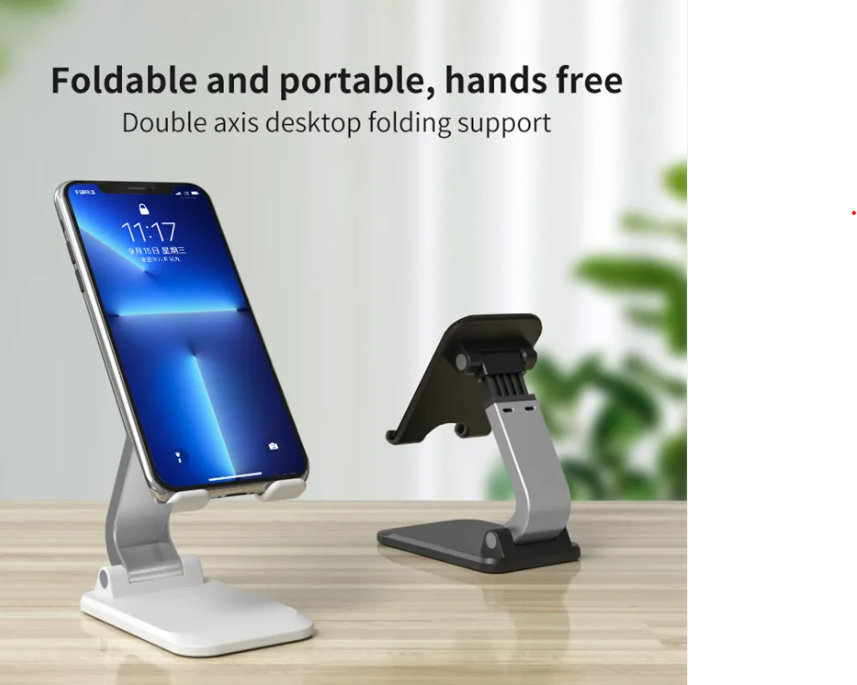 Suport Reglabil pentru Telefon si Tableta din ABS - Pliabil si Compact, Alb [6]