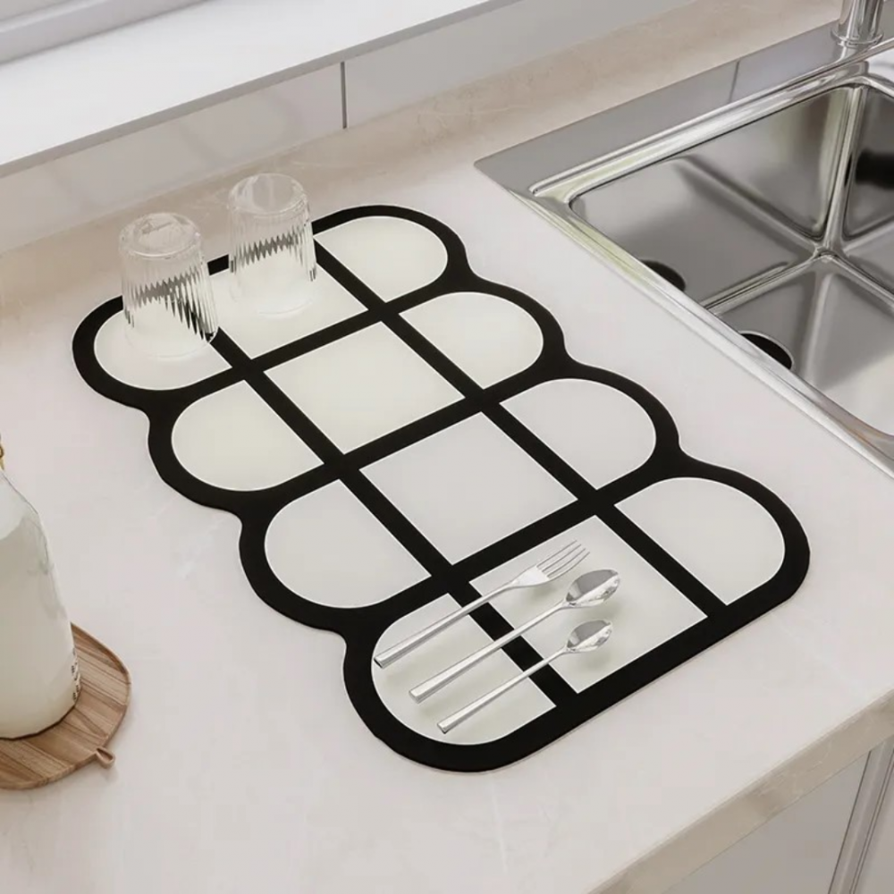 Covoraș antiderapant absorbant pentru baie/bucătărie, model geometric [2]