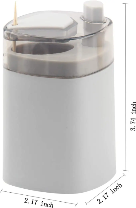 Suport scobitori cu buton si capac, automat, compact, culoare Gri [1]