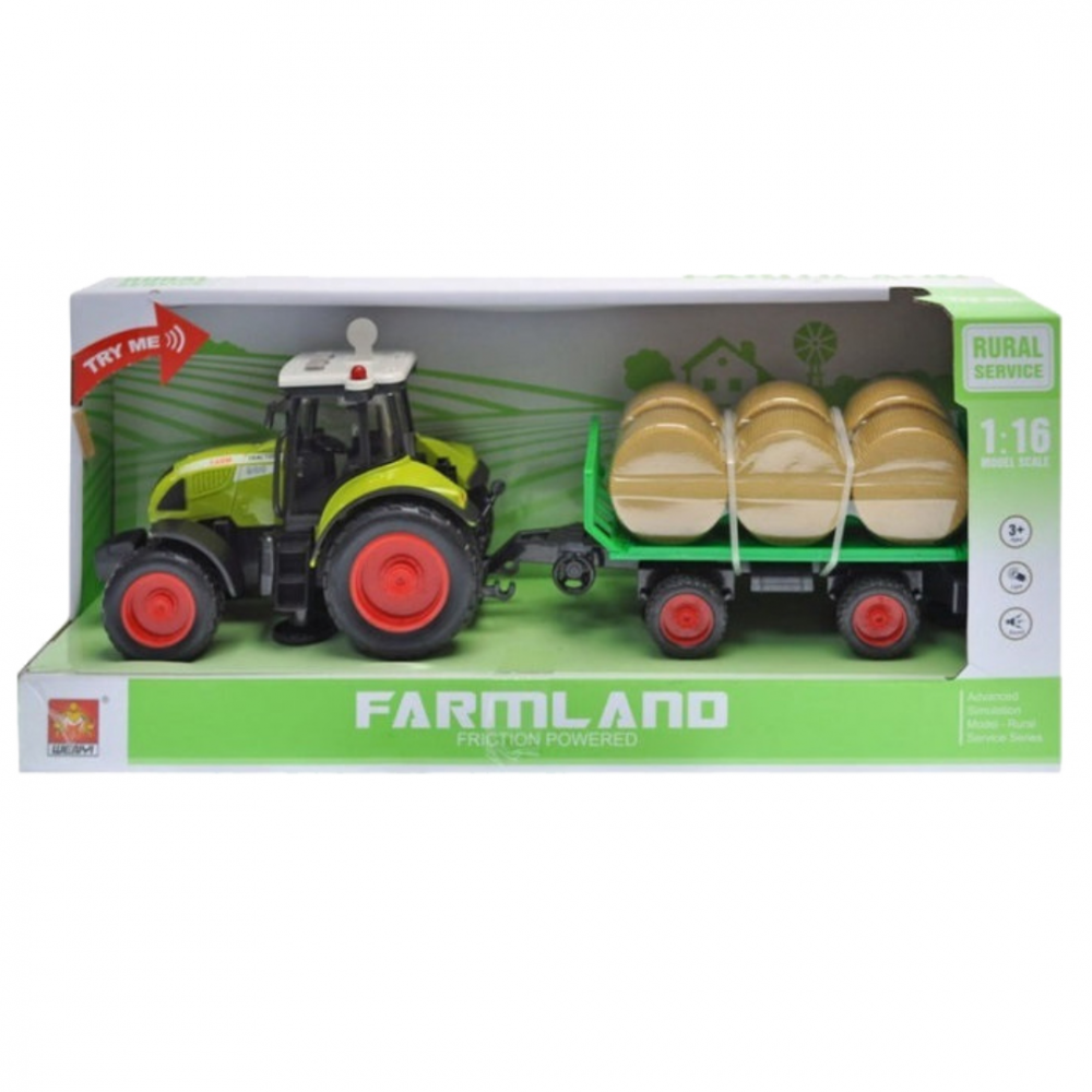 Tractor cu remorcă transport baloți, cu sunete și lumini, scară 1:16 [8]