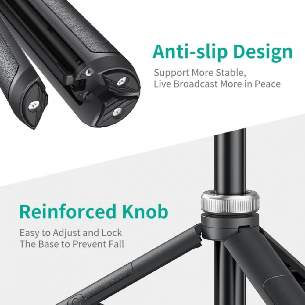 Trepied foto 2 în 1 pentru telefon, cameră și GoPro, telescopic cu telecomandă și husă [6]