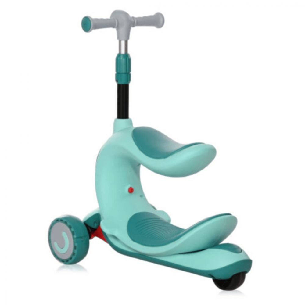 Trotinetă cu scaun, roți cu leduri și ghidon reglabil pe înălțime, verde [4]