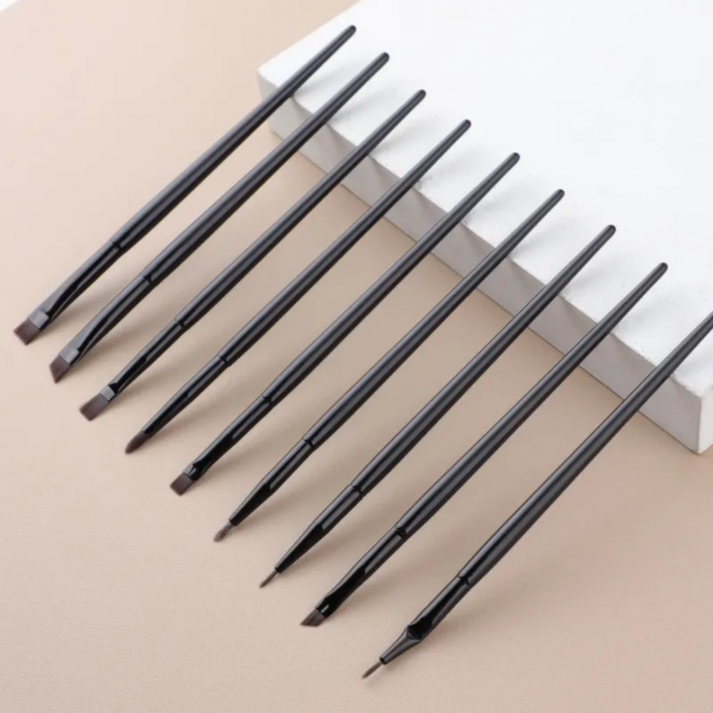 Trusă 9 pensule machiaj pentru ochi, cu etui din piele ecologică [6]