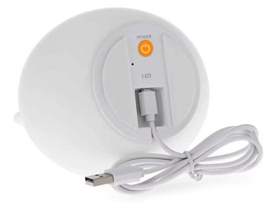 Veioza din silicon, model iepuras, LED, Alb/Bleu [5]